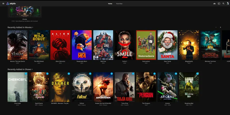 Jellyfin homepage screenshot